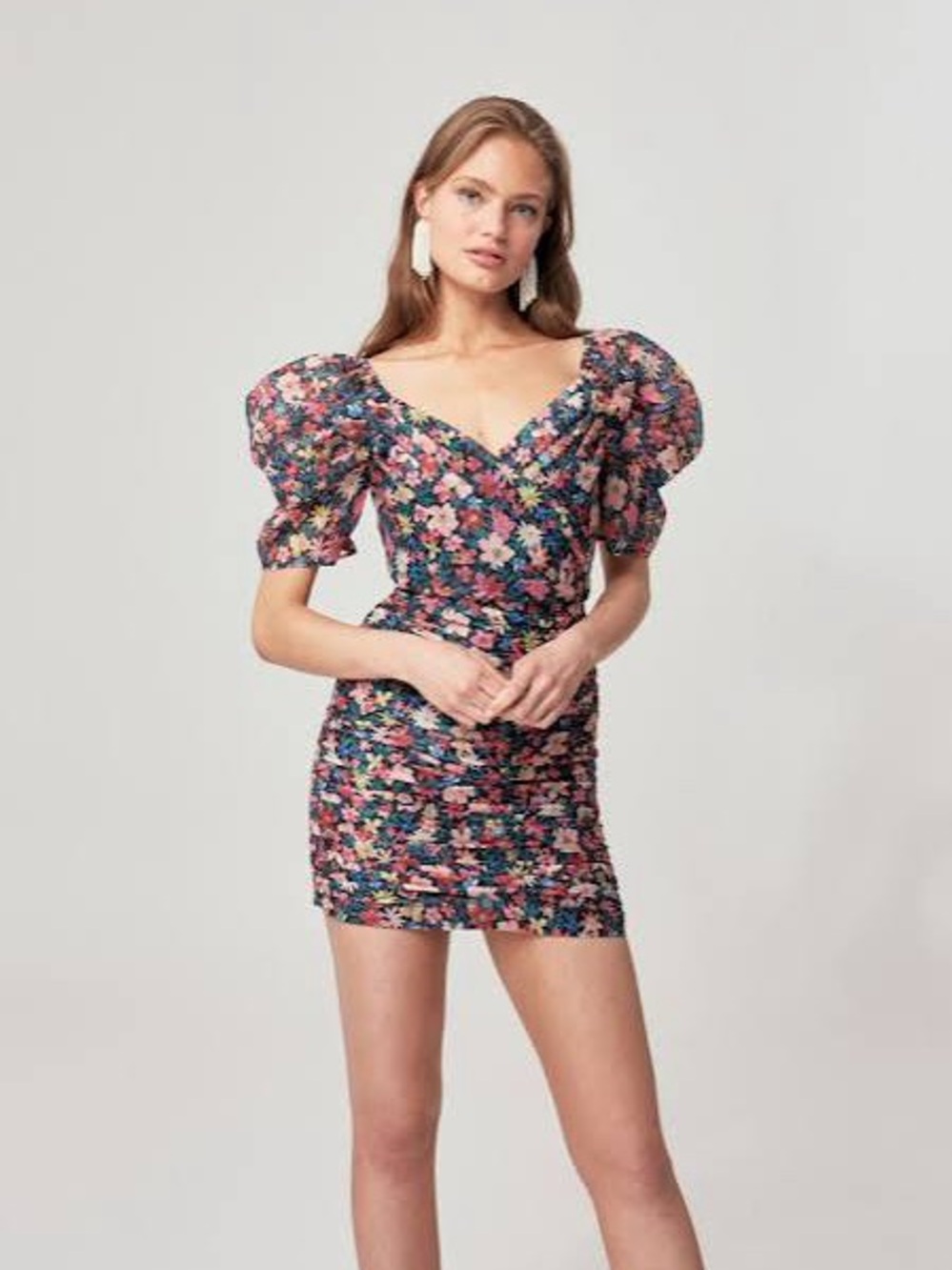 C/MEO Collective And Ever More Floral Puff Sleeve Mini Dress XXS
